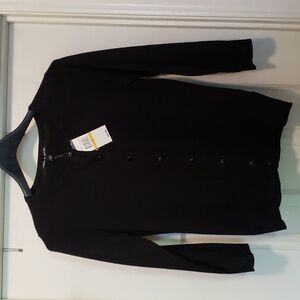 Black cardigan sweater